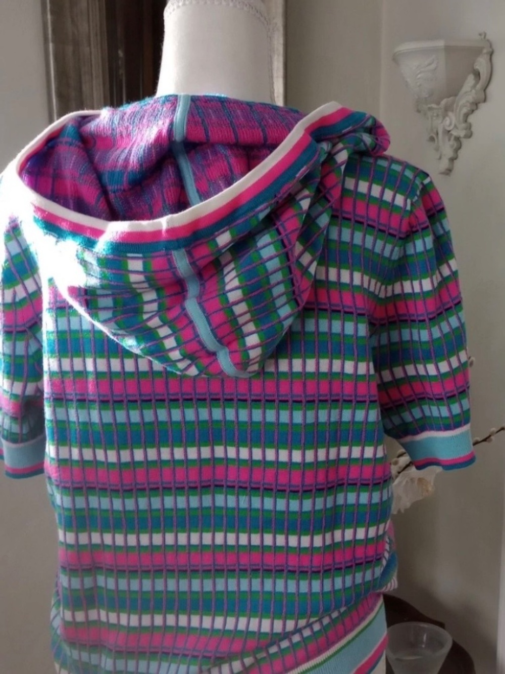 LILLY Pulitzer HOODIE Sweater Knit, AVINGTON Mermaid Stripe, SIZE LARGE EUC - Picture 4 of 6